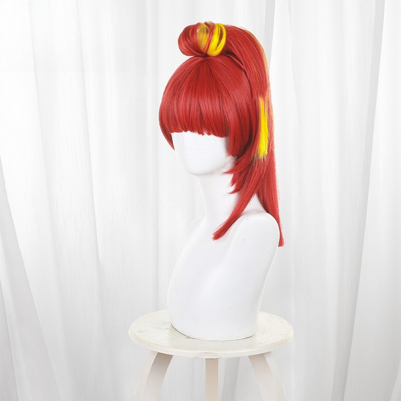Anime Gnosia SQ 코스프레 가발 밝은 빨간색 - Men'S Yellow Accessories 리뷰 및 가격