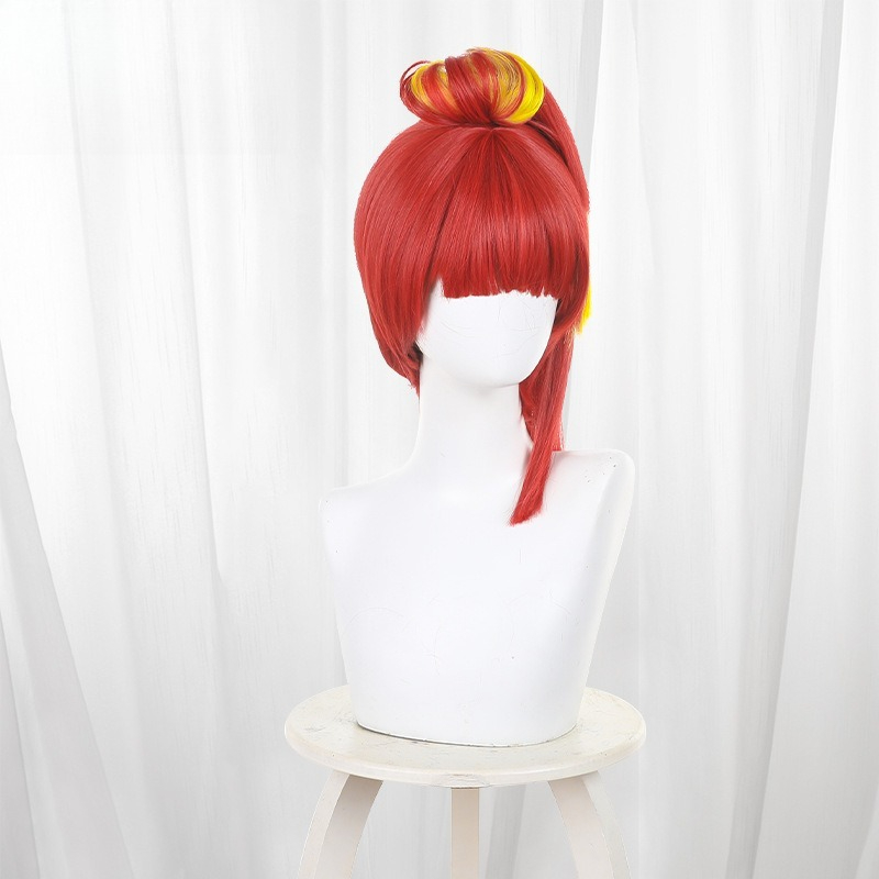 Anime Gnosia SQ 코스프레 가발 밝은 빨간색 - Men'S Yellow Accessories 리뷰 및 가격