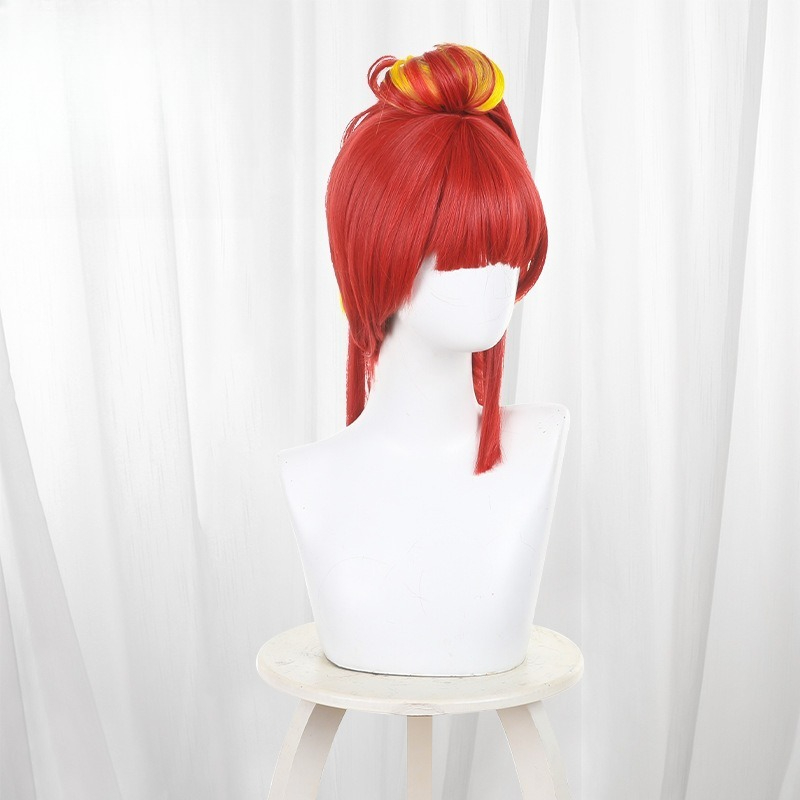 Anime Gnosia SQ 코스프레 가발 밝은 빨간색 - Men'S Yellow Accessories 리뷰 및 가격