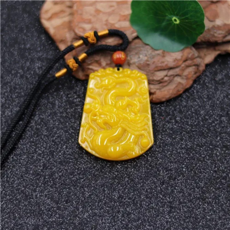 도매 중국어 노란색 옥 용 옥 펜던트 비즈 목걸이 매력 - Men'S Yellow Accessories 리뷰 및 가격