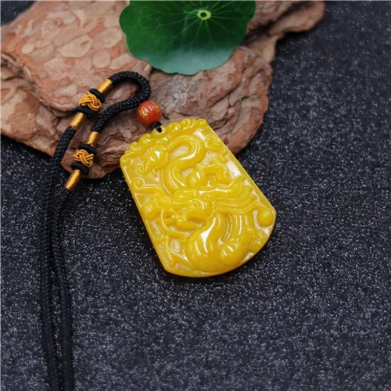 도매 중국어 노란색 옥 용 옥 펜던트 비즈 목걸이 매력 - Men'S Yellow Accessories 리뷰 및 가격