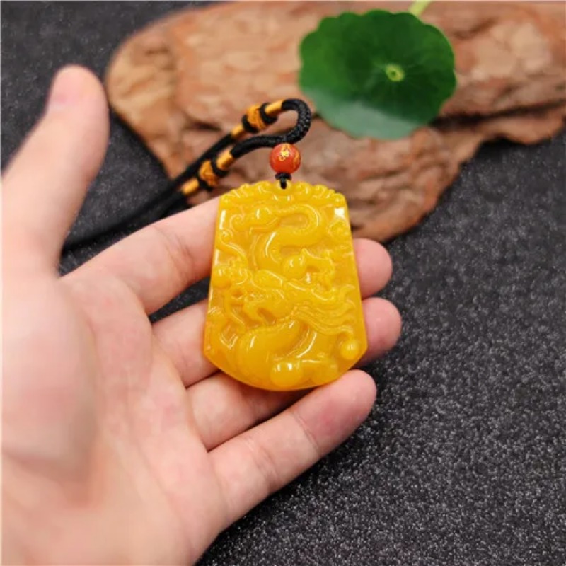 도매 중국어 노란색 옥 용 옥 펜던트 비즈 목걸이 매력 - Men'S Yellow Accessories 리뷰 및 가격