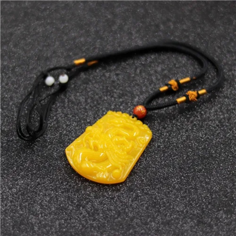 도매 중국어 노란색 옥 용 옥 펜던트 비즈 목걸이 매력 - Men'S Yellow Accessories 리뷰 및 가격