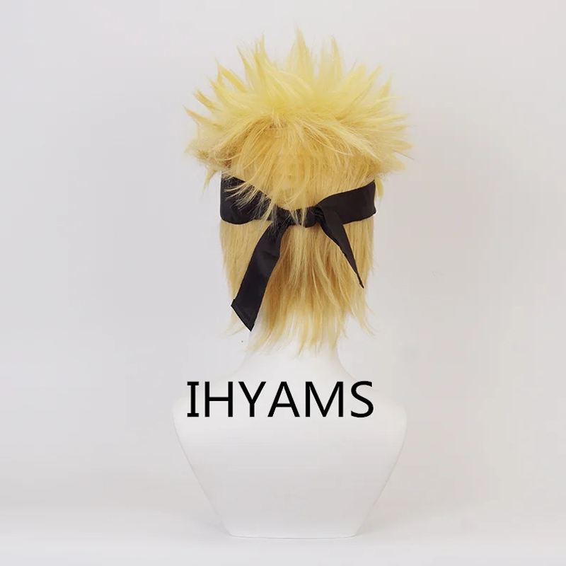 우즈마키 코스프레 가발, 짧은 금색 노란색, 내열성 합 - Men'S Yellow Accessories 리뷰 및 가격