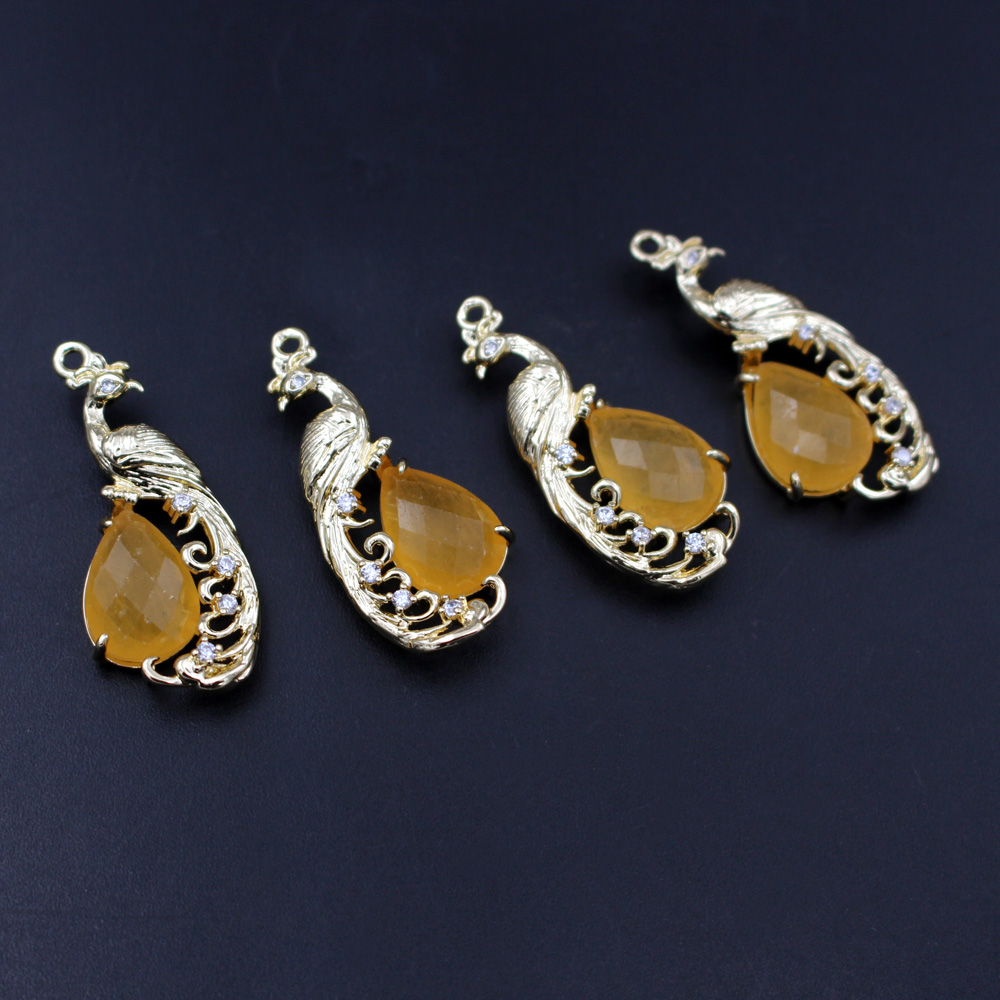 4pcs DIY 쥬얼리 액세서리 CZ 면처리된 드롭스  - Men'S Yellow Accessories 리뷰 및 가격