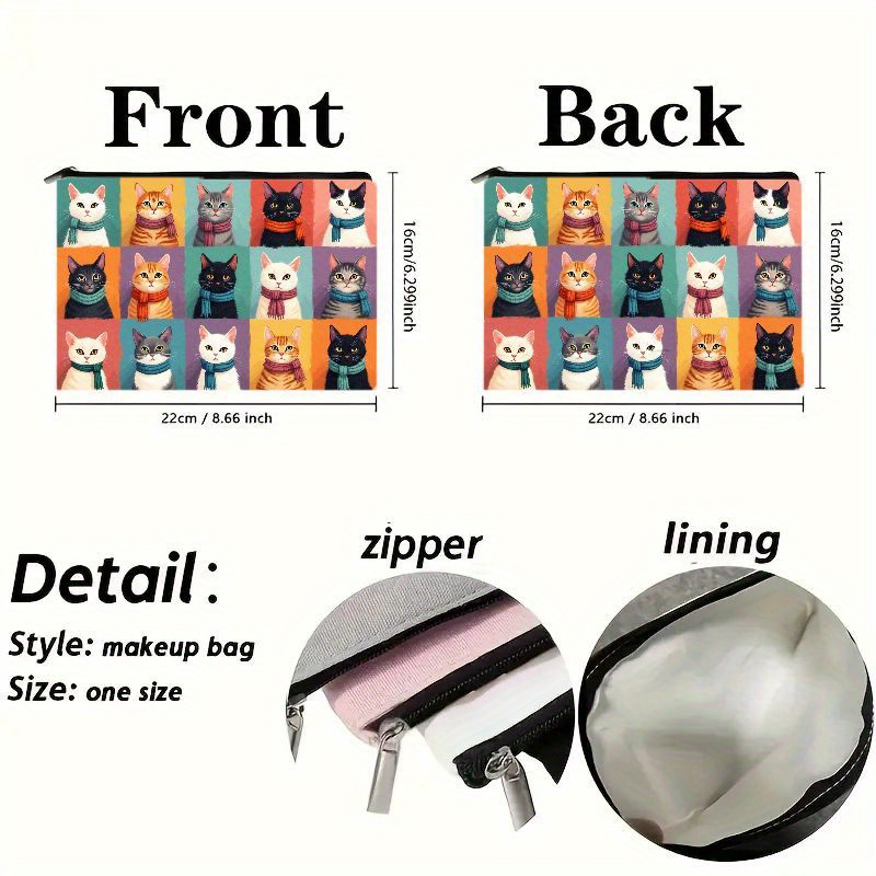 귀여운 고양이 프린트 메이크업 가방, 지퍼 클로저 접이 - Travel Organizer Men 리뷰 및 가격