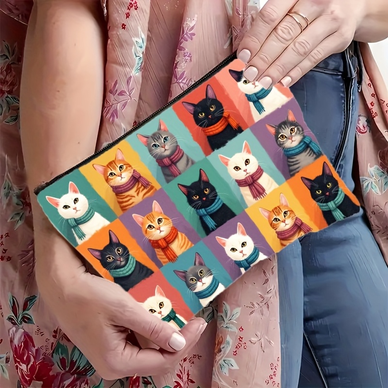 귀여운 고양이 프린트 메이크업 가방, 지퍼 클로저 접이 - Travel Organizer Men 리뷰 및 가격