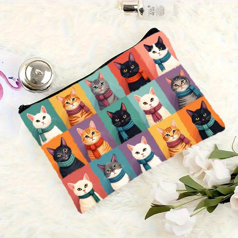 귀여운 고양이 프린트 메이크업 가방, 지퍼 클로저 접이 - Travel Organizer Men 리뷰 및 가격