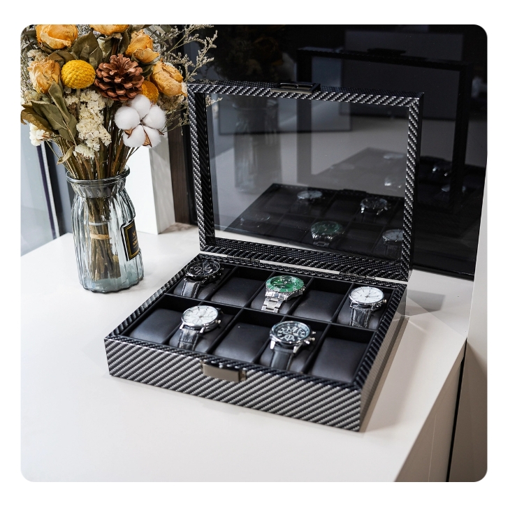 비르토릭스 카본 파이버 텍스처 10/12 슬롯 우드 소 - Men Accessories Organiser 리뷰 및 가격