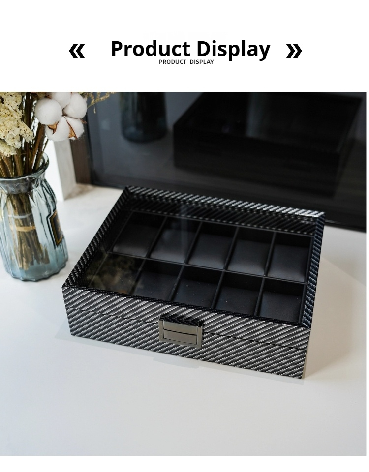 비르토릭스 카본 파이버 텍스처 10/12 슬롯 우드 소 - Men Accessories Organiser 리뷰 및 가격
